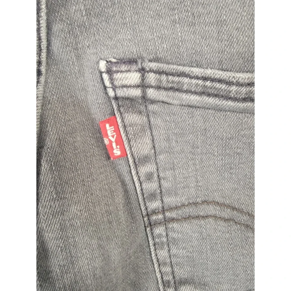 Levis Premium 512 Jeans Mens 30x30 Big E Gray Distressed Ripped Slim Taper Pants